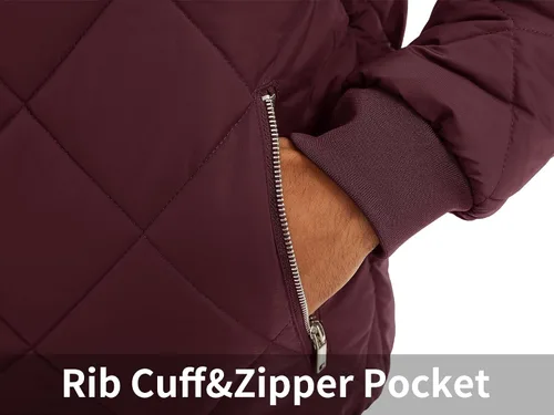 Vista 6 de MAGNIVIT Chaqueta bomber acolchada para hombre, ajuste clásico, cálido acolchado para invierno
