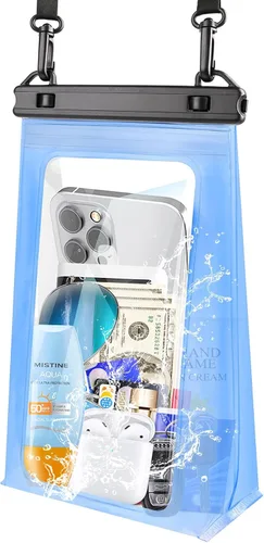 Vista 16 de Bolsa grande impermeable flotante para teléfono [con tira de sellado], bolsa seca para teléfono celular para iPhone 16 15 14 13 12 Pro Max Galaxy