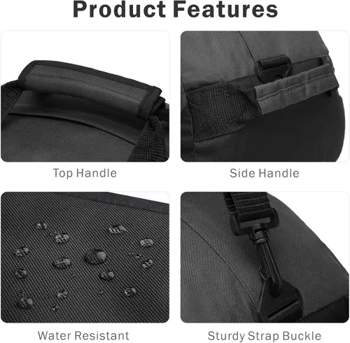 Vista 4 de BuyAgain Bolsa de lona de 18 pulgadas, bolsa deportiva de viaje para gimnasio con asa superior para hombres o mujeres
