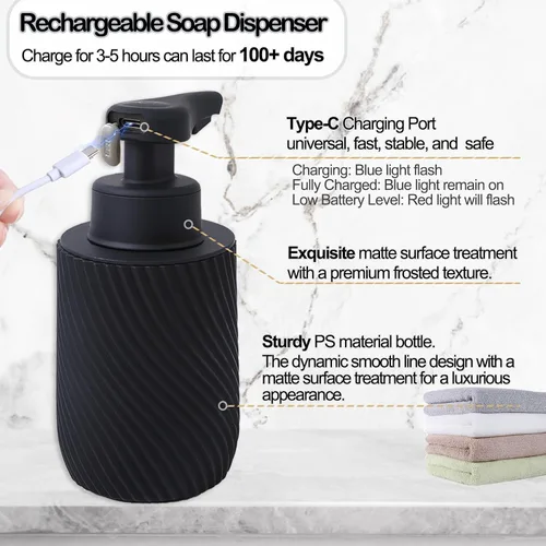 Vista 4 de Dispensador automático de jabón, dispensador de jabón líquido sin contacto para fregadero de cocina, dispensador automático de desinfectante