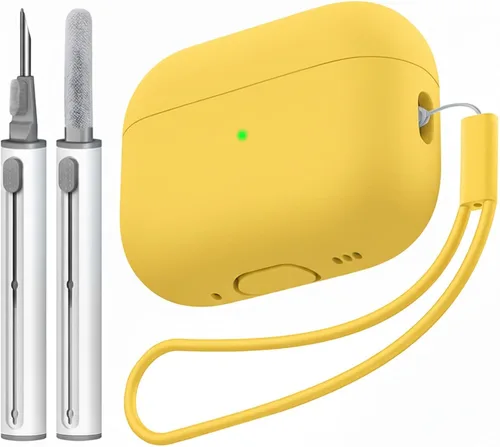 Vista 22 de Compatible con Airpods Pro 2 Case, Funda Protectora de Piel de Silicona Suave con Kit de Limpieza y Cordón Compatible para AirPod Pro de 2ª