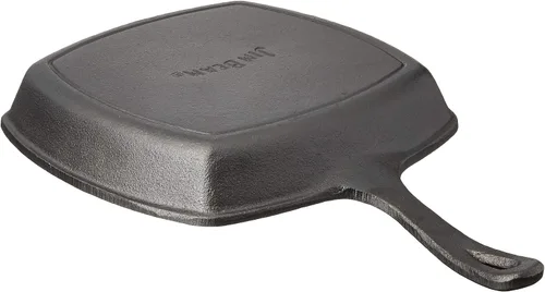 Vista 5 de Jim Beam JB0217 - Sartén cuadrada de hierro fundido de 10.5 pulgadas para parrilla, gas, horno, eléctrico, inducción y vidrio, color negro
