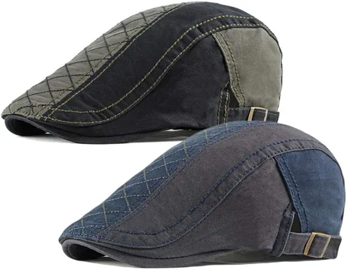 Vista 11 de paquete de 2 Algodón para hombre gorra plana Ivy Gatsby gorra sombrero