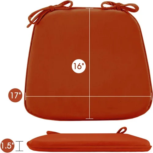 Vista 3 de Basic Beyond Juego de 4 cojines para sillas de cocina, de espuma viscoelástica en forma de U con lazos, 17 x 16 pulgadas, cojines de terciopelo
