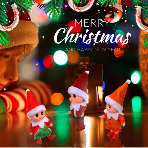 Vista 4 de 6 muñecas de Navidad para bebé, juguetes en miniatura, decoraciones de Navidad, rellenos de calcetines, calendarios de Adviento de Año Nuevo