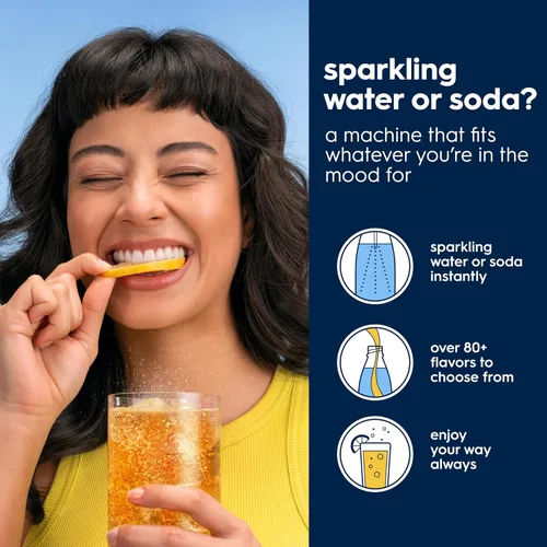 Vista 13 de SodaStream - E-TERRA - Máquina de soda PAQUETE DE VALOR 3 niveles automáticos de carbonatación Incluye 2 cilindros de CO2, 3 botellas aptas