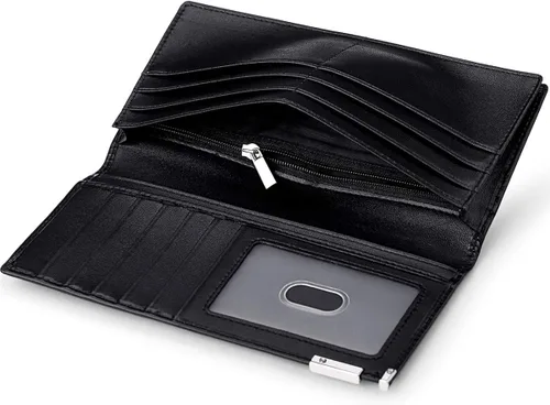Vista 5 de JEEBURYEE - Cartera de piel auténtica para hombre, diseño de RFID