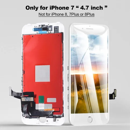 Vista 3 de para iPhone 7, reemplazo de pantalla LCD blanca de 4.7 pulgadas, conjunto de marco de visualización, pantalla táctil 3D, digitalizador con kit
