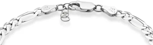Vista 2 de MiaBella Solid 925 Sterling Silver Italian 5mm Diamond-Cut Figaro Chain Bracelet for Women Men Made in Italy