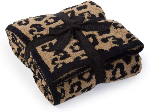 Vista 3 de Barefoot Dreams CozyChic Barefoot in The Wild Gris Talla Única, Leopardo (Grafito/Carbono)