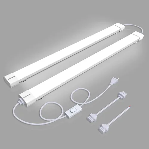 Vista 11 de Luces LED de armario con enchufe, luces de techo enchufables de 17 pulgadas y 1700 lúmenes, luz de tienda impermeable IP66 de 16 vatios, luz