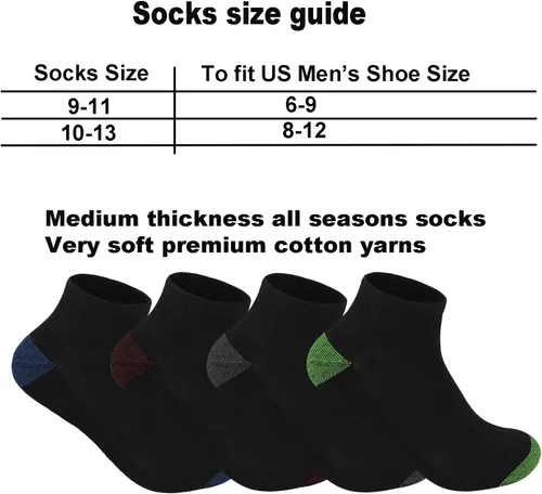 Vista 6 de Glory Max 12 pares de calcetines tobilleros acolchados de algodón de alto rendimiento para hombre