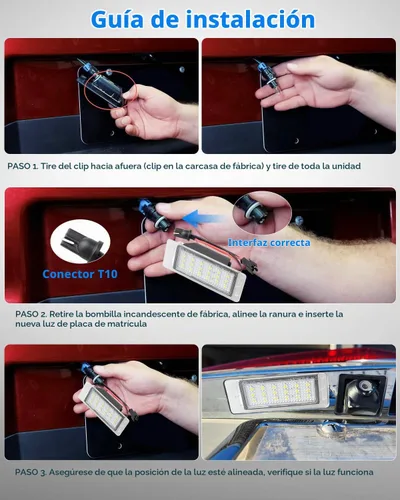 Vista 5 de Lámpara de luz LED para placa vehicular con resistencia libre de errores Compatible con Chevy Corvette Camaro Equinox Impala Volt Cadillac Buick