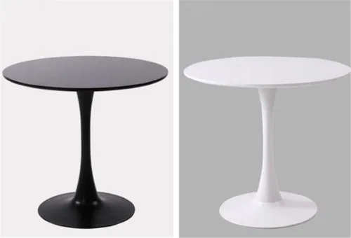 Vista 8 de Mesa de comedor moderna redonda de madera maciza con base de tulipán, muebles de comedor, mesa pequeña para comedor, cocina, ocio, mesa de café Negro