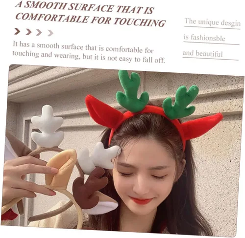 Vista 9 de Abaodam 5pcs Antler Headband Santa Claus Costume for Kids Christmas Elk Headband Antler Hair Hoops Disfraz De Santa Claus Para Adulto Elk Antlers