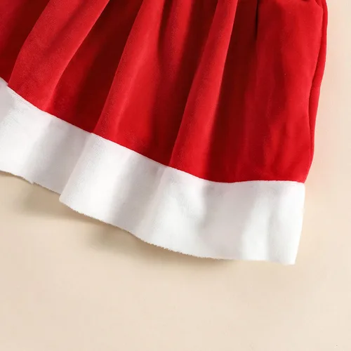 Vista 4 de Conjunto de sombrero de princesa de forro polar de manga corta para niñas pequeñas vestidos de bebé niña de 3 meses