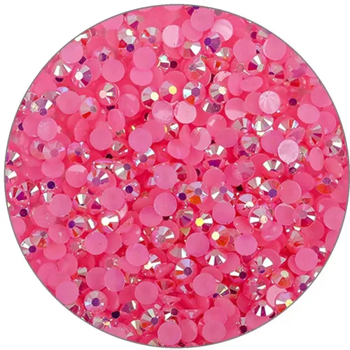 Vista 40 de 3000 piezas de diamantes de imitación de parte posterior plana SS6/2 mm de vidrio transparente AB, gemas redondas de cristal para arte de uñas
