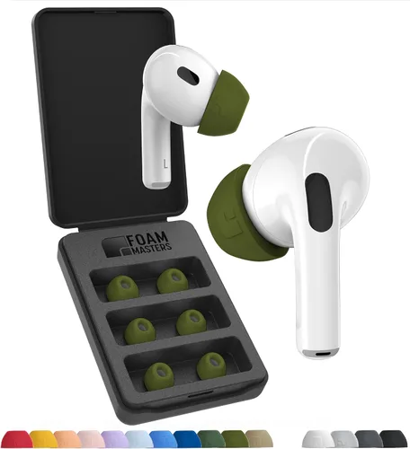 Vista 14 de Foam Masters - Almohadillas de espuma viscoelástica ultra premium para AirPods Pro de 1ª y 2ª generación 3 pares Nueva versión Ajuste seguro