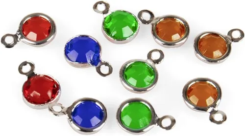 Vista 3 de Craft County Dijes colgantes de piedra natal para hacer joyas, pulseras y collares, disponibles en paquete individual, 5, 10 y 20