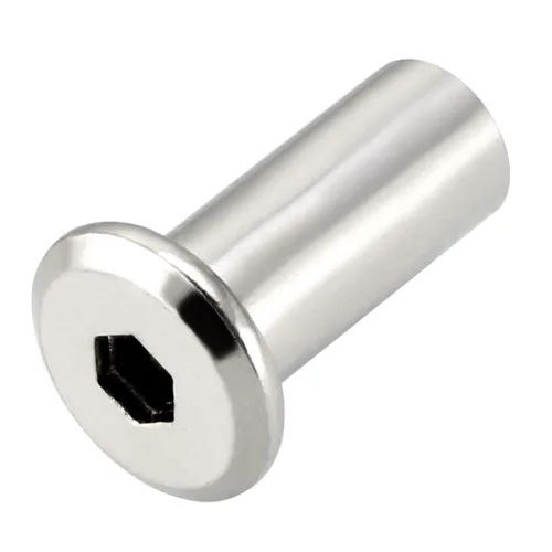 Vista 5 de uxcell M8x20mm Hex Socket Head Insertar Tuerca Tornillo Post Manga Tuerca para Muebles 10pcs