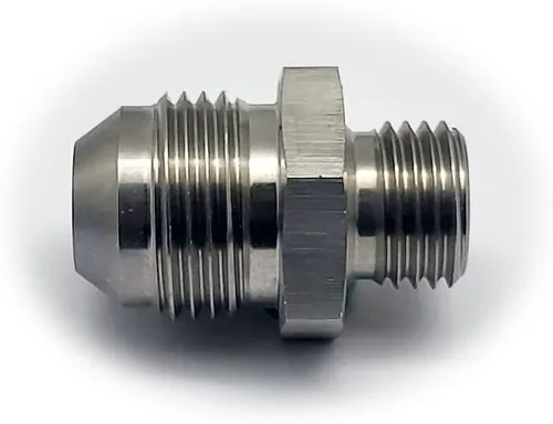 Vista 20 de Autobahn88 Montaje de extremo de manguera de freno de acero inoxidable - Reductor 1/2 NPT macho a 1/4 NPT macho Reductor de freno inoxidable