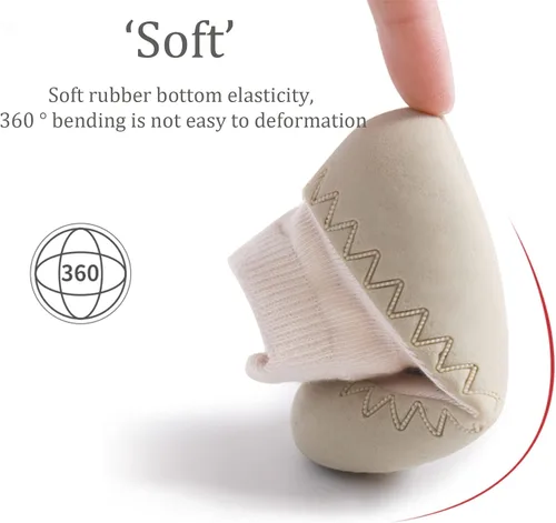 Vista 8 de Calcetines para bebés recién nacidos, zapatos de dibujos animados para el suelo, suela de goma suave, transpirable, para interiores y niñas