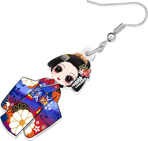 Vista 54 de DUOWEI Aretes de acrílico estilo japonés con diseño de anime para muñeca, colgantes, joyería para mujer