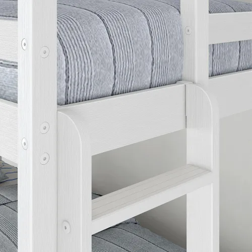 Vista 8 de Grain & Grove - Litera de dos camas con oso, estructura de litera resistente para niños, litera de madera contrachapada con escalera, barandilla