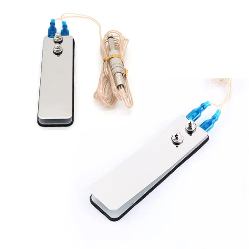 Vista 3 de Paquete de 2 interruptores de pedal de pie de tatuaje con cable de enchufe de 1/4 de pulgada de 0.25 in / 6.35mm, cable de acero inoxidable, fuente