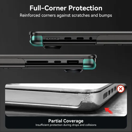 Vista 5 de EooCoo Funda mate para MacBook Pro de 14 pulgadas M5-M1 2026-2021 Espacio Negro Claro