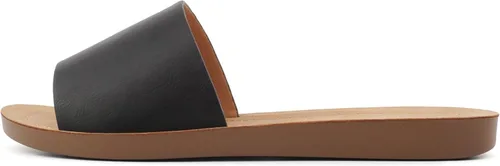 Vista 18 de Soda Shoes Efron-S - Chanclas básicas lisas para mujer, sandalias deslizantes, informales, puntera abierta, playa Todo negro Pu