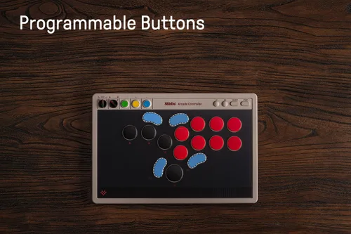Vista 5 de 8Bitdo All-Button Arcade Controller for Switch/Switch 2 & Windows – Bluetooth, 2.4G, Wired Connectivity, Low-profile Mechanical Switches, 4