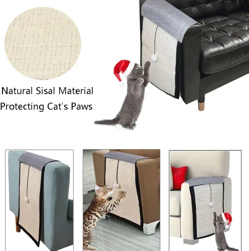 Vista 5 de Almohadilla para arañazos para gatos, sofá y muebles, protector de sisal natural para gatos, protector de sofá para gatos de interior, garras
