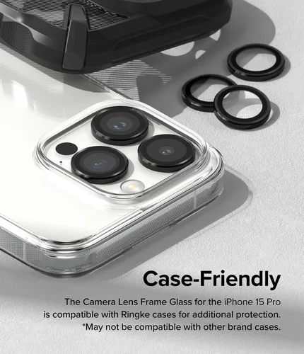 Vista 9 de Ringke Marco de lente de cámara [cubiertas individuales de lente] compatible con iPhone 15 Pro, protector de lente de cámara, cubiertas de vidrio