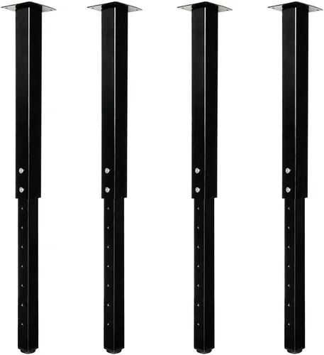 Vista 13 de QLLY Patas de mesa cuadradas ajustables, 24-40 pulgadas, 24-40 pulgadas, patas de mesa personalizadas para oficina en casa, juego de patas para Negro