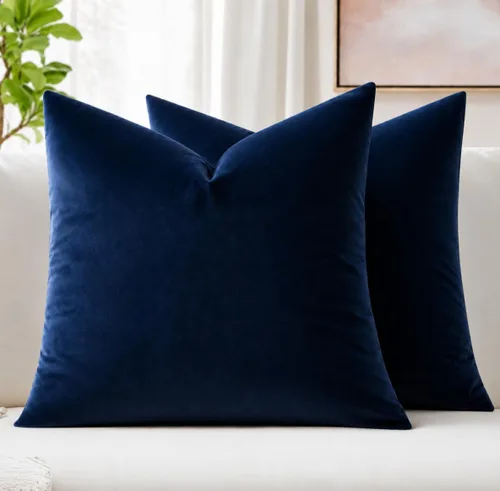 Vista 8 de MIULEE Paquete de 2 fundas de almohada de terciopelo decorativas rectangulares lumbares, fundas de cojín suaves sólidas para sofá, sofá, dormitorio