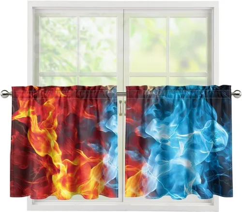 Vista 37 de God Bssing You Tier Curtains for July 4Th 2026 27.5x24 2 Panels Light Filtering Half Window Rod Pocket for Kitchen/Bathroom
