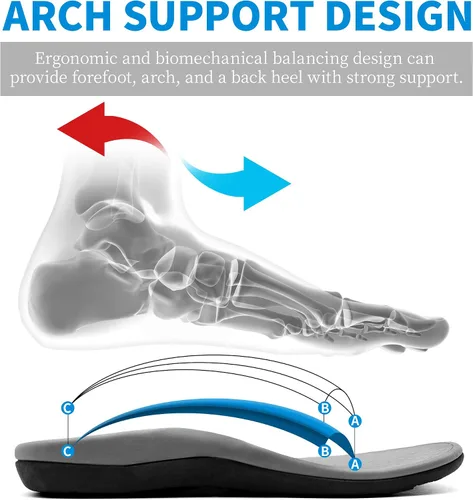 Vista 2 de Sandalias ortopédicas para hombre con soporte de arco para fascitis plantar, pies planos, para interiores y exteriores, sandalias de playa