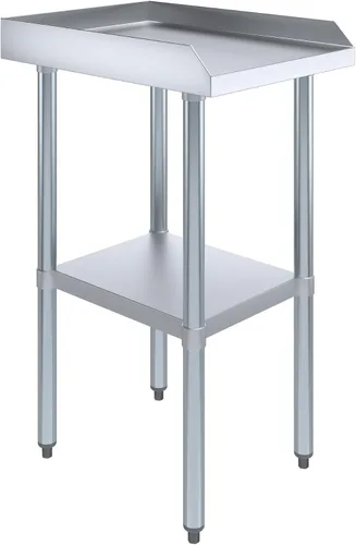 Vista 21 de AmGood Mesa de trabajo comercial con protector antisalpicaduras y protectores laterales Altura: 35" Mesa de preparación de acero inoxidable