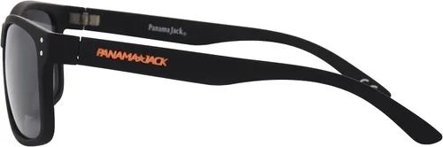 Vista 5 de Panama Jack Gafas de sol Silver Flash Classic Wayfarer para hombre, color negro, 56, Negro