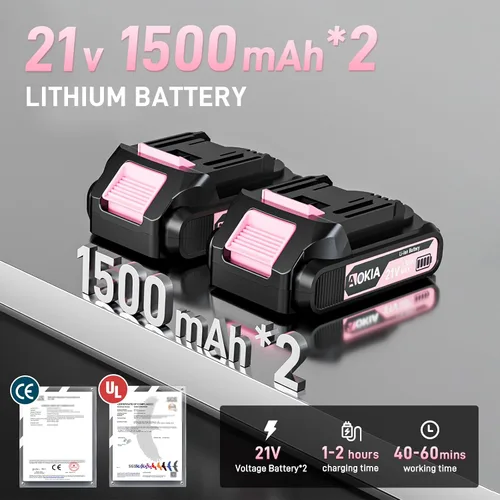 Vista 4 de AOKIA Motosierra Eléctrica Mini Inalámbrica, Pequeña de Mano 20V de 2 Baterías con Cargador, Motosierra de 6 Pulgadas, Operada con Batería, para Uso