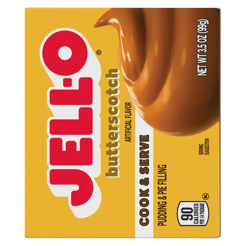 Vista 8 de Jell-O Cook & Serve Mezcla de Pudín y Relleno para Pastel de Butterscotch, Caja de 3.5 oz