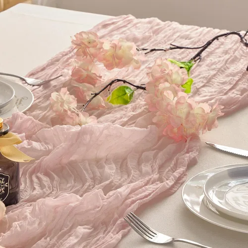 Vista 27 de BALCONY & FALCON Camino de mesa con borlas, lavable a máquina, caminos de mesa decorativos de lujo para el hogar para comedor, fiestas, banquetes
