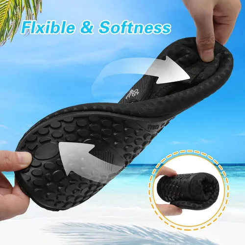 Vista 6 de LeIsfIt Water Shoes for Women Men Wide Swim Beach Barefoot Shoes Quick Dry Aqua Socks for Pool Diving Boating River Yoga Lake Surf