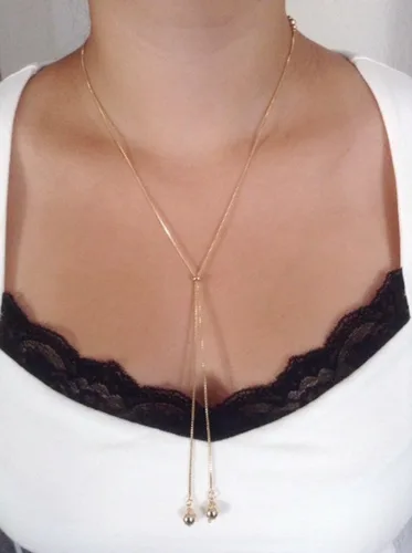 Vista 6 de SIFRIMANIA 18K Gold Plated Lariat Adjustable Necklaces for Women Fashion Jewelry