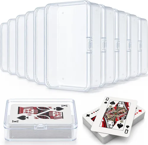 Vista 8 de Kitoyz Juego de cartas de plástico transparente, caja de almacenamiento de tarjetas de acrílico compatible con fundas coleccionables para tarjetas