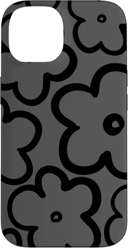 Vista 4 de Cute Flower Pattern Wildflower Charcoal Grey Black Floral Case for iPhone 17