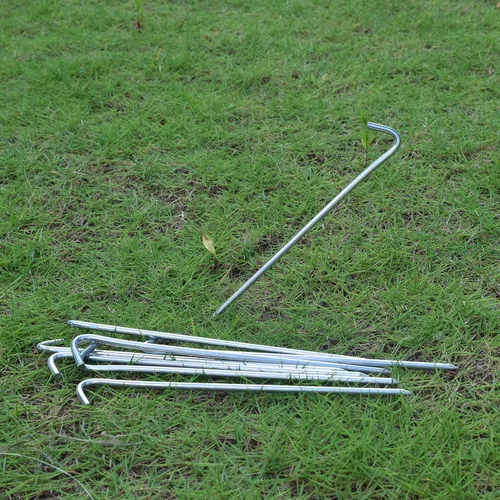Vista 6 de MySit Estacas de tienda de campaña de 9 pulgadas, estacas inflables de metal, 15 unidades, estacas de metal galvanizado de alta resistencia, estacas
