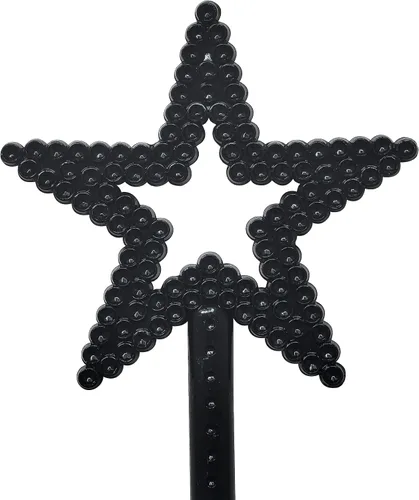 Vista 7 de MYUBWTF Varita mágica de plata de 13 pulgadas con forma de elfo y estrella de ángel