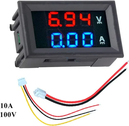 Vista 2 de HiLetgo 2pcs 0.28" Voltímetro Digital Amperímetro DC 100V 10A Amp Voltaje Medidor de Corriente Probador 0.28 Pulgadas 3 Bits Azul + Rojo Doble